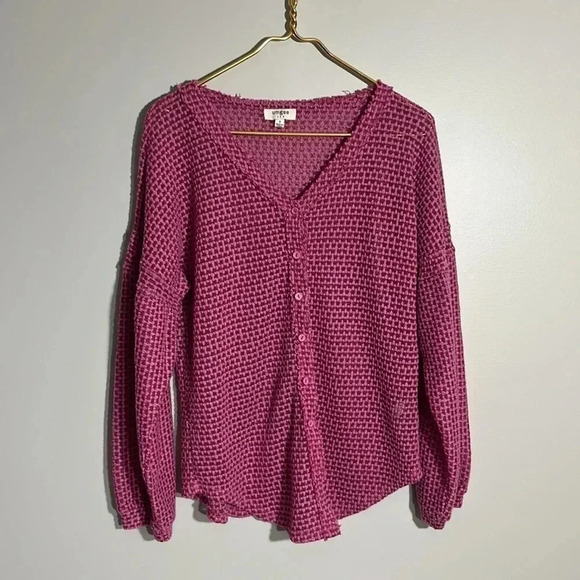 Umgee Pink Open Knit Cardigan Size S - Picture 1 of 7
